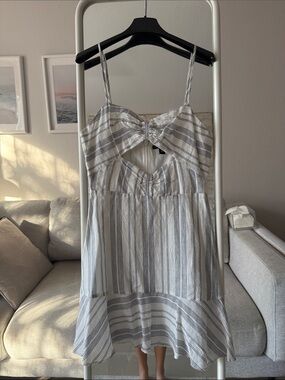 Striped White and Navy Sundress